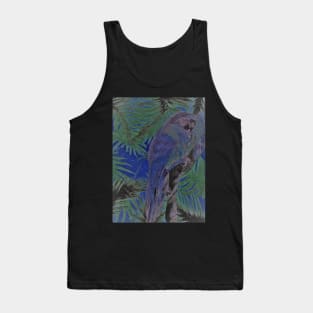 BLUE MACAW TROPICAL POSTER DECO ART PRINT PARROT VINTAGE DESIGN Tank Top